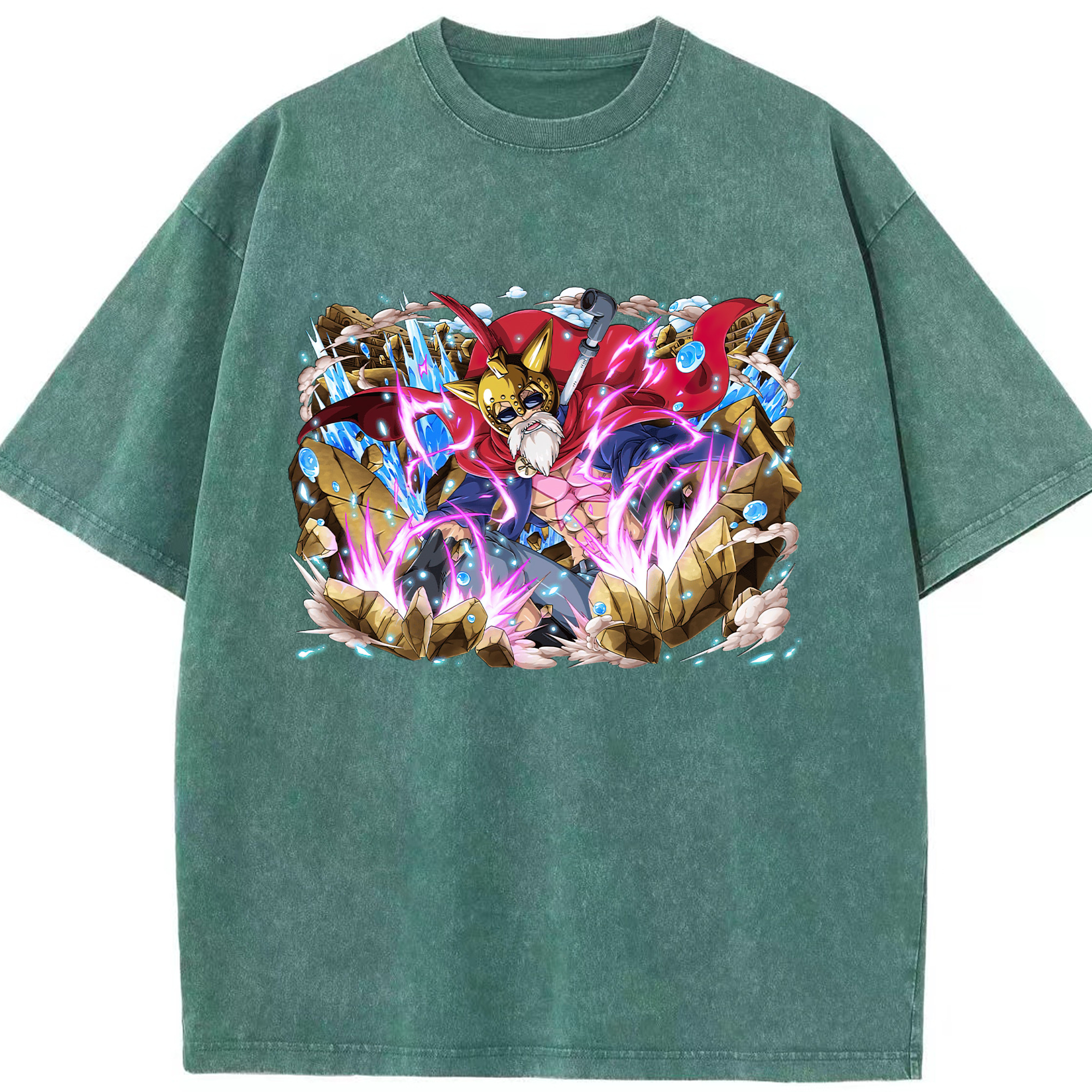 ワンピース モンキー・D・ルフィ ONE PIECE Monkey D. Luffy 綿100% ヴィンテージ風 半袖Tシャツ（フロントプリント）